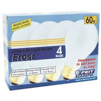 brass base frosted incandescent bulbs, 60 watt