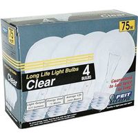 clear bulb, 75 watt 