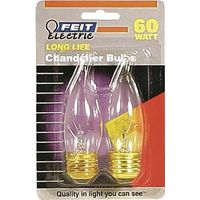 flame tip clear medium base bulb, 60 watt