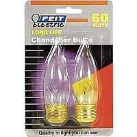 flame tip clear medium base bulb, 60 watt