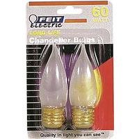 flame tip frost medium base bulb, 60 watt 