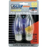 straight tip clear incandescent bulbs, 60 watt