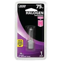Clear Halogen Double Contact Base Bulb, 75 Watt