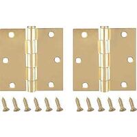 Residential Door Hinge, Satin Brass 3 1/2in.