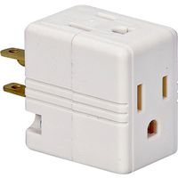 6088579-WHT 3OUTLET CUBE TAP/ADAPTER