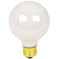 white medium base globe bulb, 25 watt 3 1/8in. 