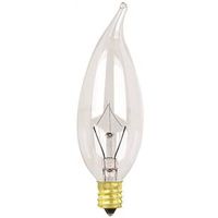 candle base clear flame tip, 25 watt 