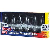 candle base clear flame tip, 40 watt