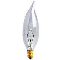 candle base clear flame tip, 60 watt 