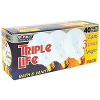 Globe Medium Base Clear Bulb, 40 Watt 3 1/8in.