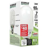 cylinder soft white ecobulb, 15 watt
