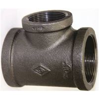 black malleable tee, 3/4in. x 1/2in.