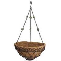 Hanging Planter with Liner, 14in. Black