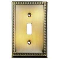 single toggle switch plate, antique brass