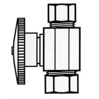 quarter turn straight valve,  5/8in. x 3/8in. chrome