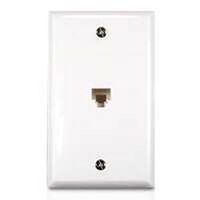 flush mount wall phone jack, white