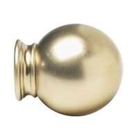 Fluted Ball Curtain Rod Set, 66in.-120in. Brass
