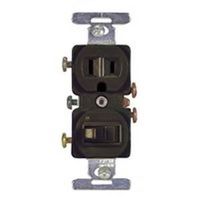 combo switch receptacle, brown