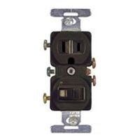 combo switch receptacle, brown