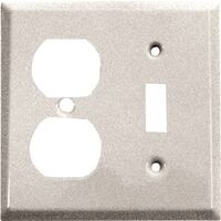 duplex receptacle & single switch wall plate, white