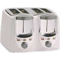 toastmaster four slice toaster, white & chrome