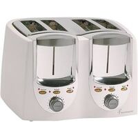 Toastmaster Four Slice Toaster, White & Chrome