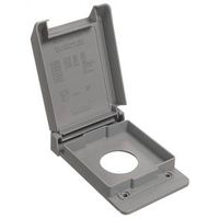 single gang receptacle cover, 15 amp gray