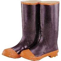 Rubber Knee Boots Black & Red, Size 16