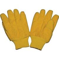 Mens Knit Wrist Chore Gloves, Yellow