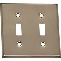 Double Switch Plae, Brushed Nickel