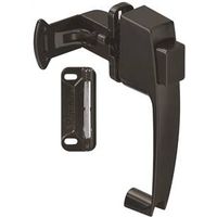 push button storm door latch, black