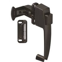 push button storm door latch, black