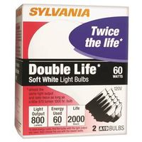 double life clear incandescent bulb, 60 watt