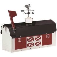 Red Barn Metal Mailbox    