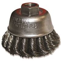 knot wire cup brush, 3x5/8-11