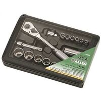 socket wrench set, 17 pc 3/8in. & 1/4in. drive