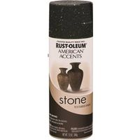 American Accents 7991830 Stone Spray Paint, 12 oz, 10 - 12 sq-ft/can, Black Granite, Solvent Like