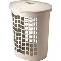 oval hamper, white
