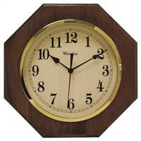 octagon wall clock, 10in. honey pine wood
