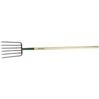 Six Tine Manure Fork with Wood Handle, 48in.