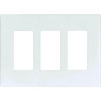 aspire three gang cover plate, white satin