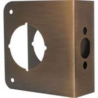 Lock & Door Reinforcer, 2 3/8in. x 1 3/4in. Antique Brass