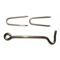 stainless steel staple plates & hooks, 6in.