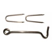 Stainless Steel Staple Plates & Hooks, 6in.