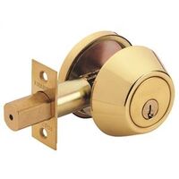 2 Way Single Cylinder Deadbolt K3 Polished Brass Box