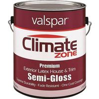 climate zone exterior latex house paint, 1 gal semi-gloss clear base