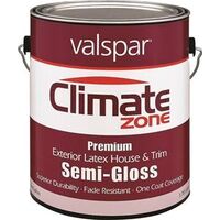 Climate Zone Exterior Latex House Paint, 1 Gal Semi-Gloss White