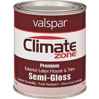 climate zone exterior latex house paint, 1 qt semi-gloss pastel base