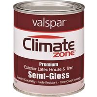 Climate Zone Exterior Latex House Paint, 1 Qt Semi-Gloss Pastel Base