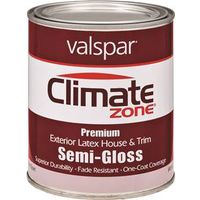 climate zone exterior latex house paint, 1 qt semi-gloss tint base